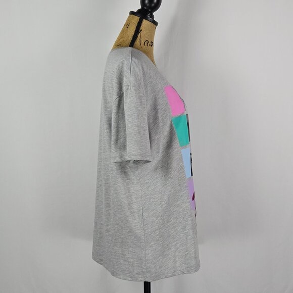 Barbie Graphic Tee XXXL Gray Colorblock Faces Logo T-Shirt Mattel 2023 Plus Size - Picture 4 of 7